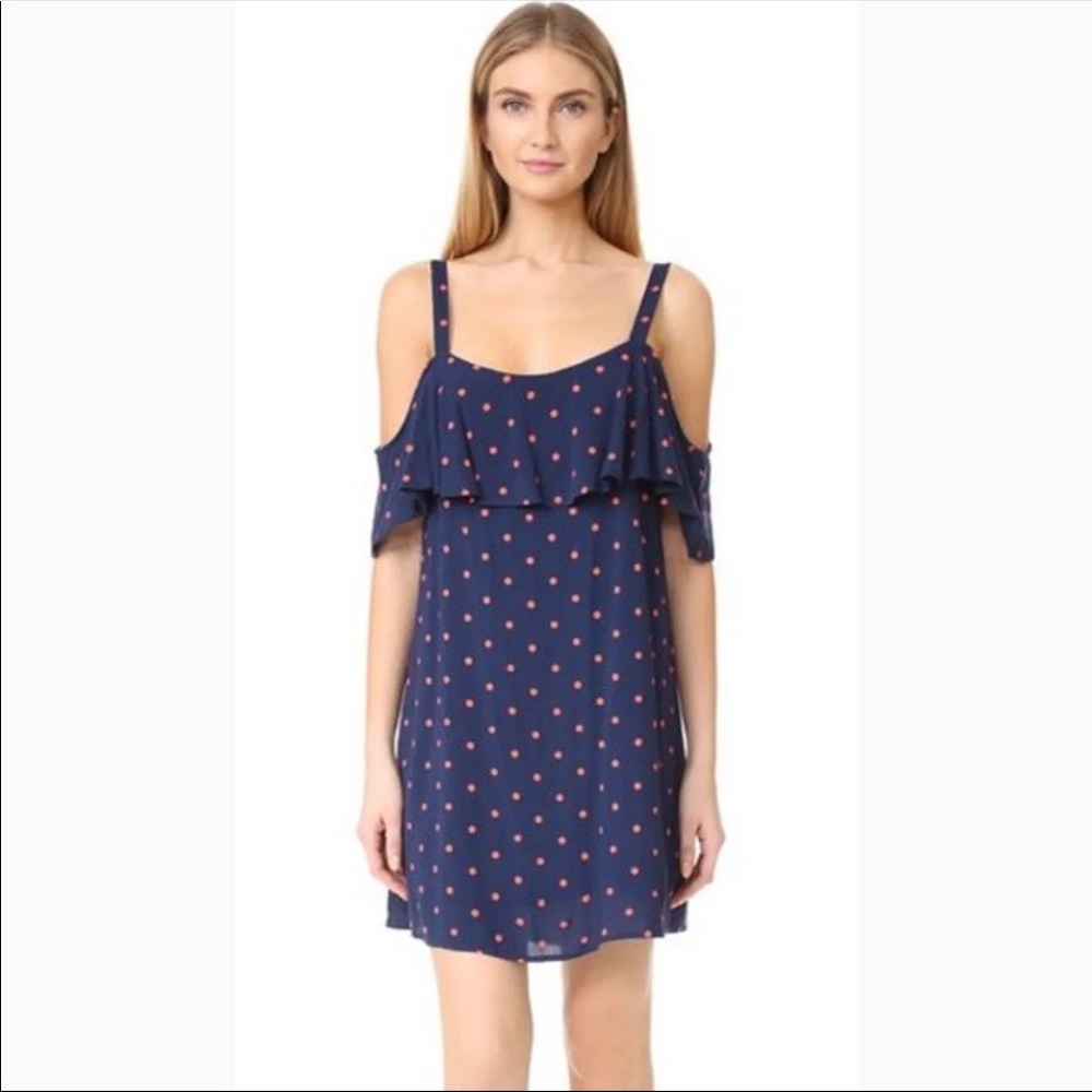 Splendid Lacy Polka Dot Crepe Cold Shoulder